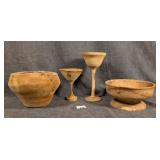 4 Pieces of Walter Perkins Turned Wooden Wares