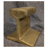Brass Railroad Track Form Bookend
