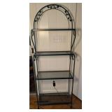 Green Metal Baker's Rack or Plant Shelf