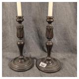 Pair of Turned & Carved Wooden Candlesticks
