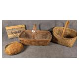 3 Baskets & Woden Travel Wall Decor