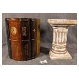 Book Form Rubbish Bin & Classical Column Stand