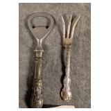 Sterling Fork & Sterling Handled Bottle Opener