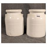 2 Stoneware Farmhouse Utensil Holders
