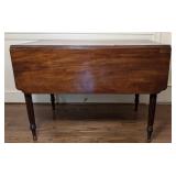 Reeded Leg 1 Drawer Mahogany Table