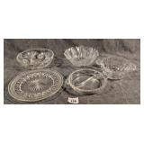 5 Clear Glass Servers Inc Candlewick Divided Serve