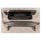 2 Black Wall Shelves 1 w/ Towel Bar