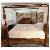 King Size Mahogany 4 Post Bed w/ Canopy Frame