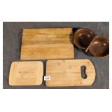 3 Cutting Boards & Ozark Walnutware Bowl