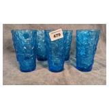 7 Anchor Hocking Blue Milano Tumblers