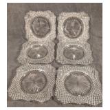 6 Westmoreland English Hobnail Square Plates