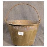 Brass Apple Butter Kettle Bucket - Signed Bottom