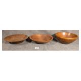 3 Walter Perkins Turned Wood Bowls