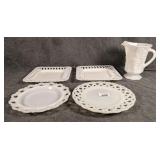 5 Pieces of Milk Glass