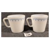 2 Pyrex Snowflake Mugs