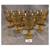 7 Fostoria Jamestown Amber Water Goblets