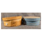 2 Cheese Boxes, 1 Painted Blue
