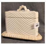 Gold Trimmed Ceramic Cheese Dish