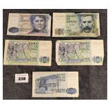 Group of 1979 Spanish Currency