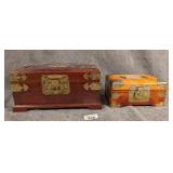 2 Brass Bound Chinese Jewelry Boxes