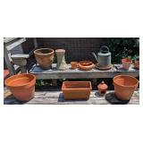 Terra Cotta Planters, Copper Water Pail, and More