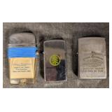 Tobacco & Lumber Advertising Lighters (3) 2  Zippo