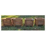 4 Wooden Planters