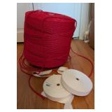 Large Spool Red Rope & White Fabric Tape