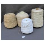 Four Large Spools of Yarn or Twine