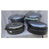 4 Pieces of Speckled Black Enamelware