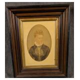 Victorian Portrait in Gilt & Ebonized Walnut Frame
