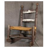Folksy Child's Rocker w/ Woven Seat