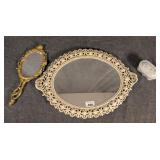 Mirrored Dresser Tray, Hand Mirror, Trinket Box