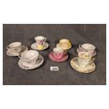 7 Cups & Saucers - Mostly Demitasse