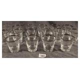 17 Platinum Rim Old Fashion Glasses