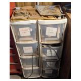 Hand Tools & 2 Four Drawer Storage Containers