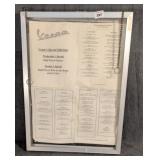 Hanging Metal & Glass Menu Board Shadowbox