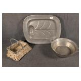 Armetale Meat Tray & Pail; Basket