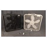 Two Box Fans, working
