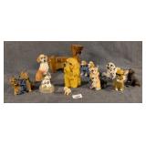 Group of Dog Figurines Inc Wooden