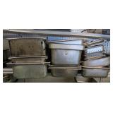 Group of Food Serving Table Pans or Hotel Pans
