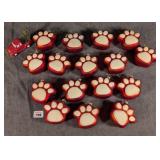 Group of Glass Dog Paw Christmas Ornaments