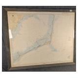 LARGE Framed Outer Banks Cape Hatteras Map