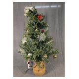 Burlap Base Christmas Tree & Ornaments