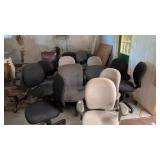 Large Group of Office Chairs Various Condition