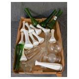 Box of Florist Vases Inc Milk Glass
