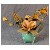 Nelson McCoy Green Tulip Planter Vase w/ Floral