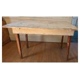 Shop Made Rustic White & Brown Painted Table