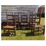 5 Eastern NC Common Chairs w/ Woven Split Seats