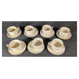 7 1950s American Dinnerware Coffee Mugs & Saucers